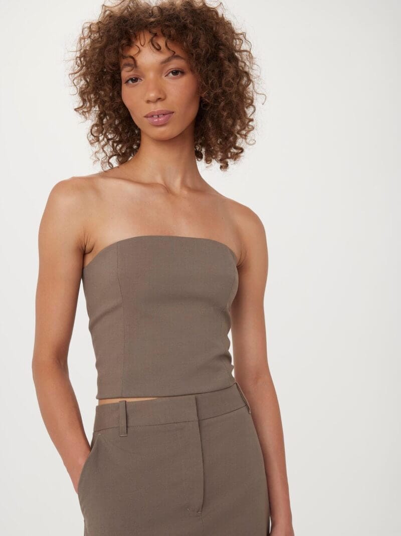 Frank And Oak The Bustier Top in Dark Taupe