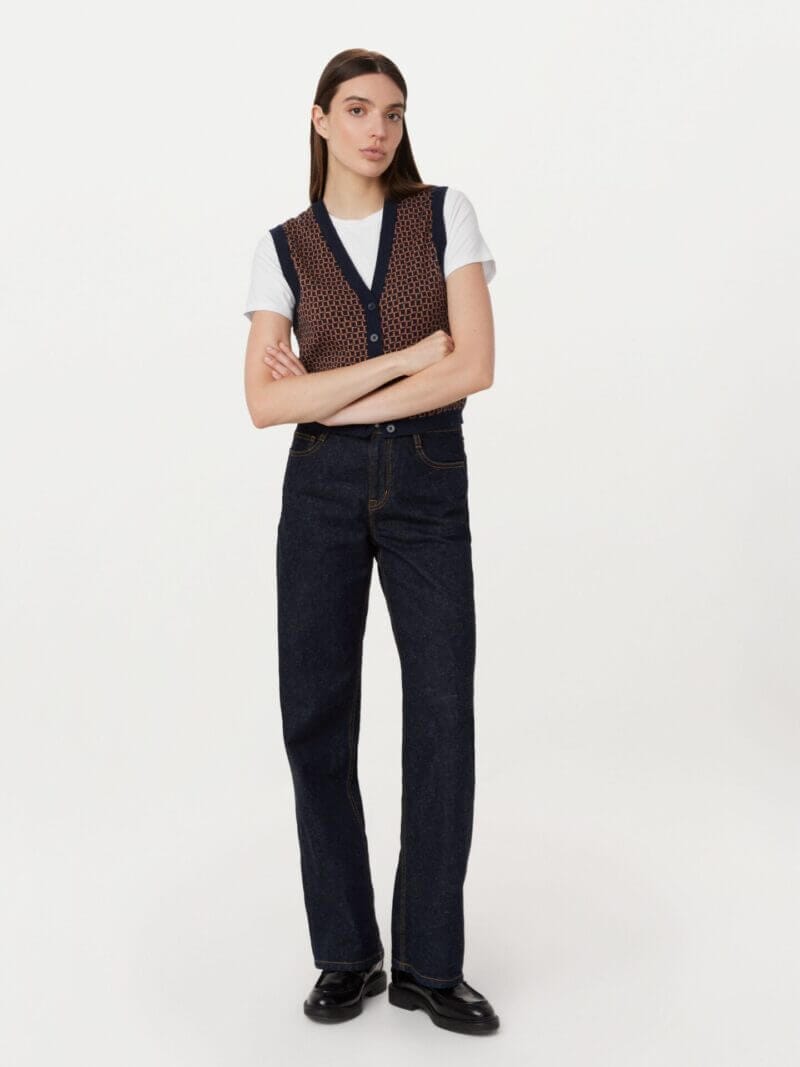 Frank And Oak The Button-Up Sweater Vest in Space Blue