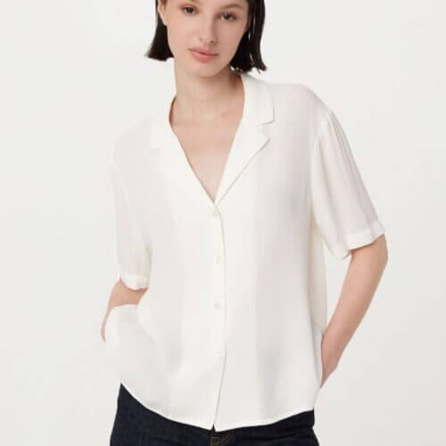 Frank And Oak The Camp Collar Blouse in White