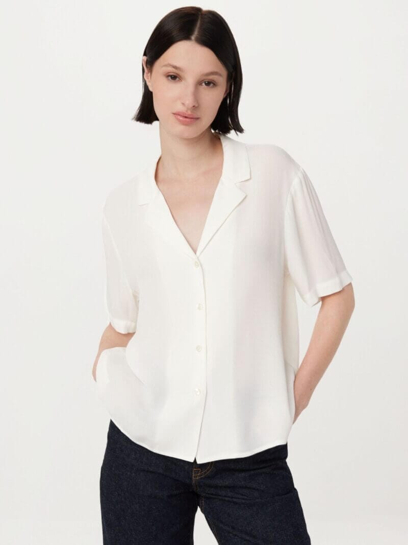 Frank And Oak The Camp Collar Blouse in White