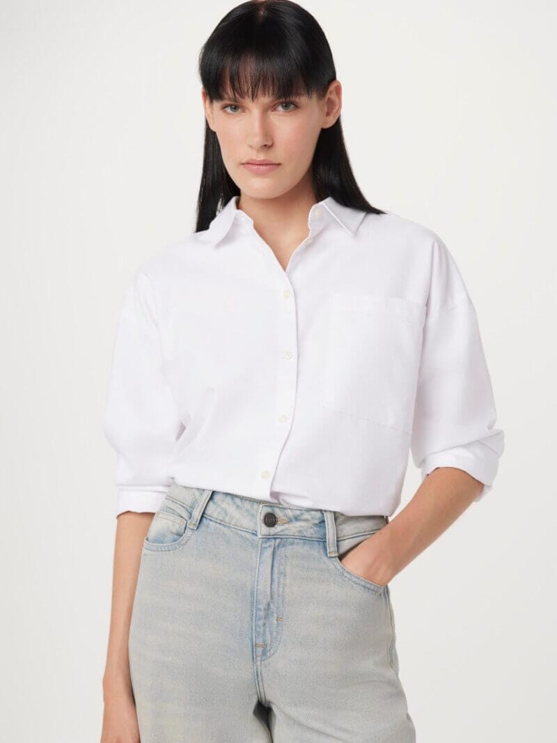 Frank And Oak The Loose Oxford Shirt in White