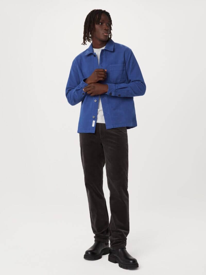 Frank And Oak The Moleskin Shirt in Carpenter Blue