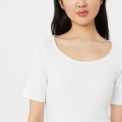 Frank And Oak The Slim Ribbed Top in Bright White