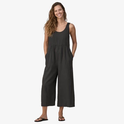 Patagonia Women's Garden Island Lightweight Jumpsuit in Ink Black, Medium - Outdoor Clothing - Hemp/Tencel Lyocell