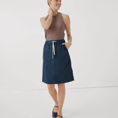 Women's French Navy Daily Twill Skirt 2XL