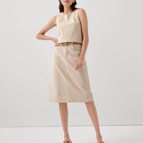 Women's Sandshell Modern Corduroy Midi Skirt XS