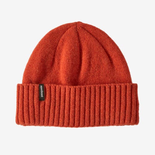 Patagonia Brodeo Cuffed Beanie in Campfire Orange - Winter Beanies - Recycled Nylon/Recycled Wool/Pfas