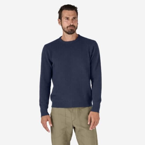 Patagonia Men's Recycled Cashmere Crewneck Sweater in Navy Blue