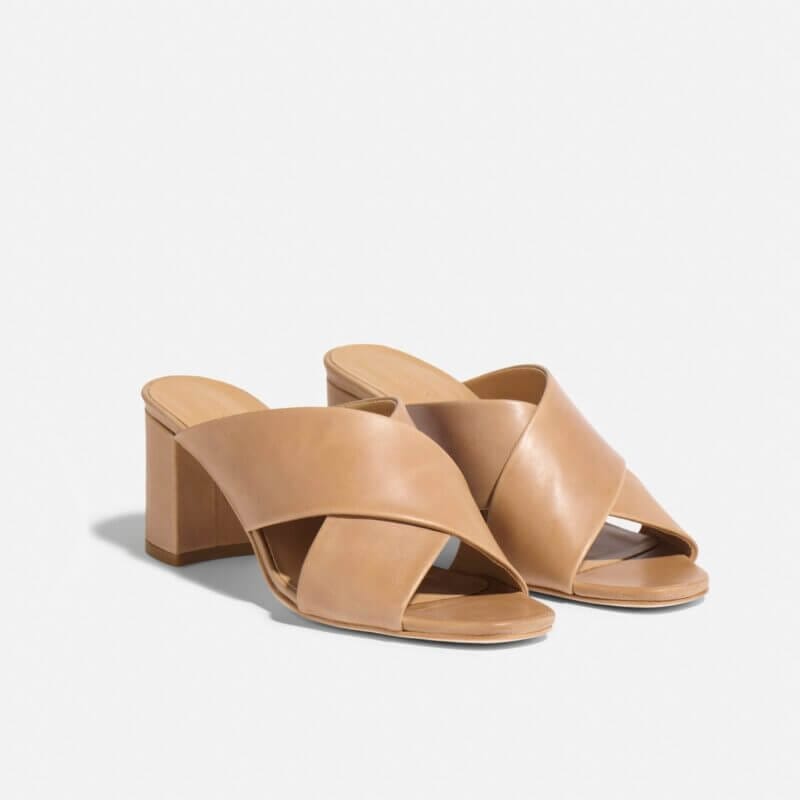 Carina Cross Strap Mule Almond