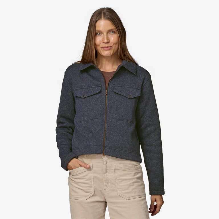 Patagonia Women's Better Sweater® Zippered Fleece Chore Jacket in Pitch Blue, Small - Fleece Jackets - Recycled Polyester/Pfas