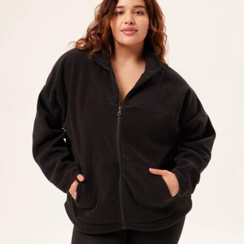 Black Micro Fleece Full Zip Jacket