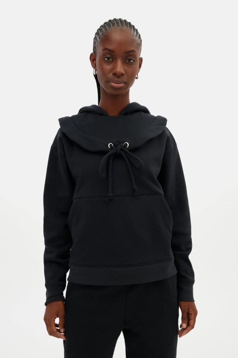 Black Thea Detachable Hoodie