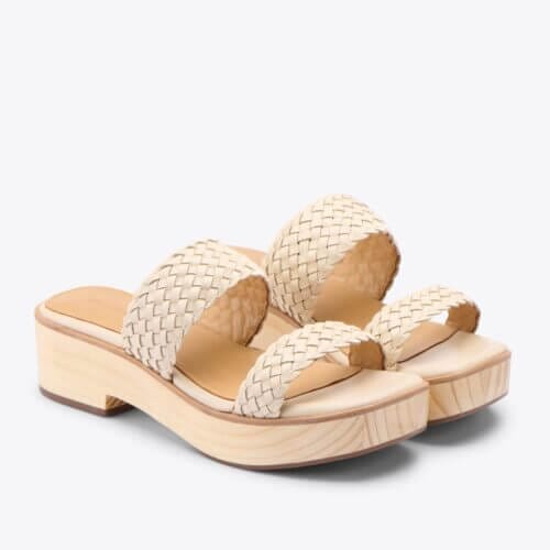 Ellie All-Day Woven Clog Bone