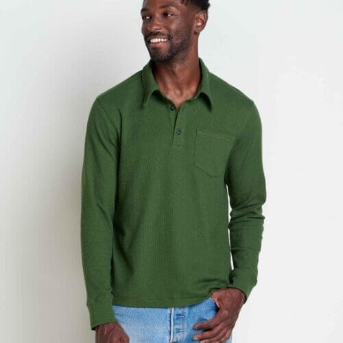 Framer Long Sleeve Polo Epidote