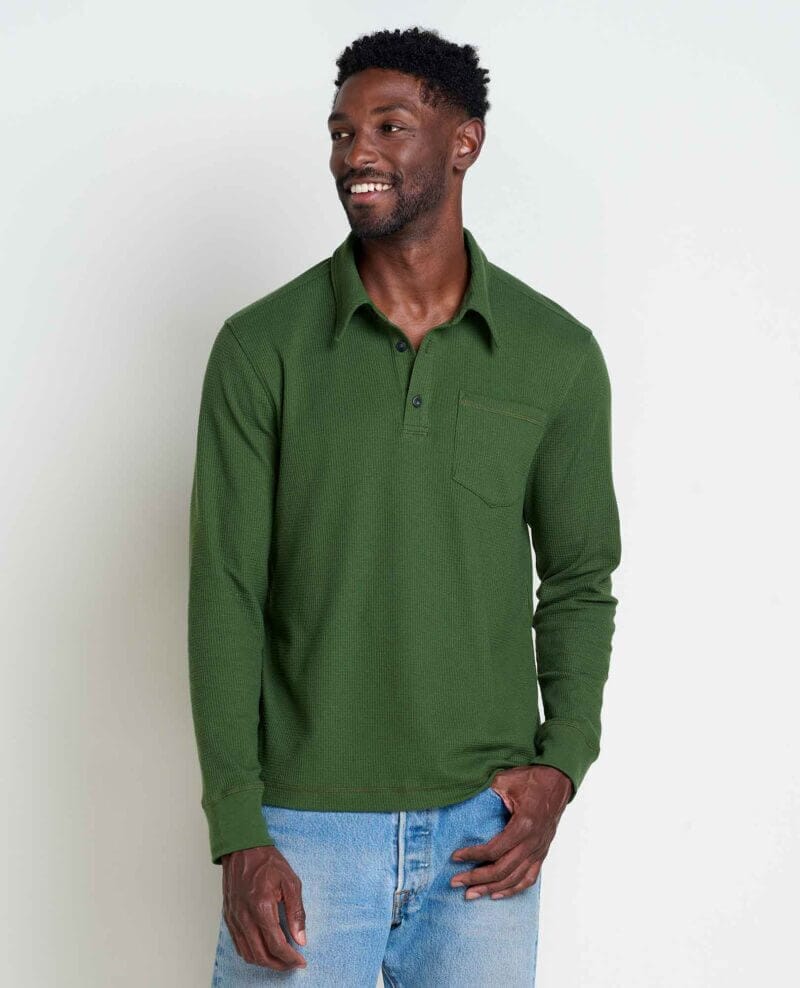 Framer Long Sleeve Polo Epidote