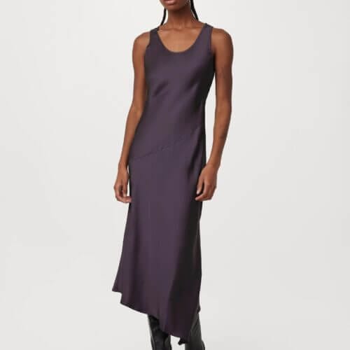 Frank And Oak The Asymmetrical Slip Dress in Dark Purple