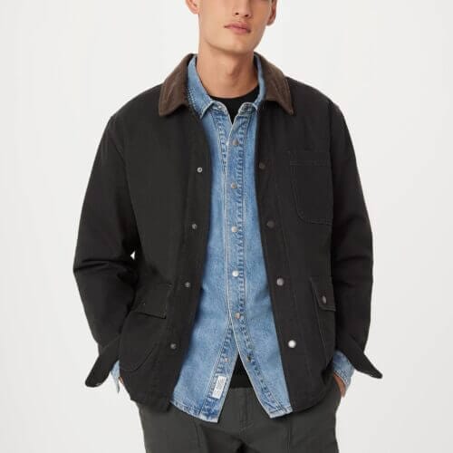 Frank And Oak The Canvas Barn Jacket in Washed Black