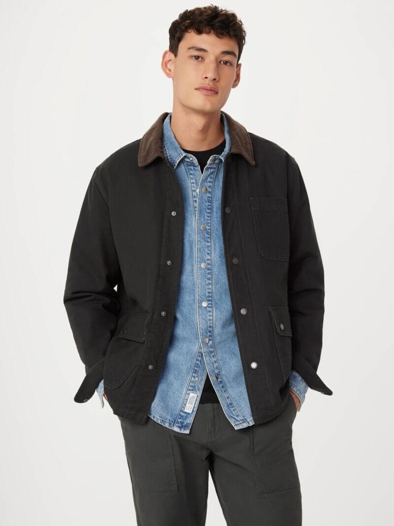 Frank And Oak The Canvas Barn Jacket in Washed Black