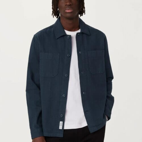 Frank And Oak The Kapok Flannel Shirt in Midnight Blue