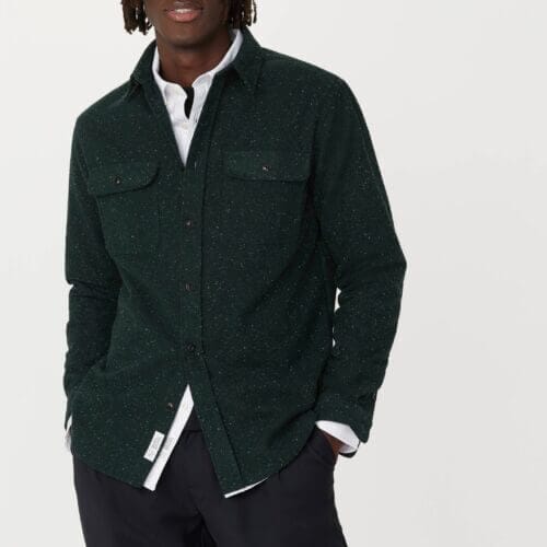 Frank And Oak The Neppy Flannel Shirt in Forest Green