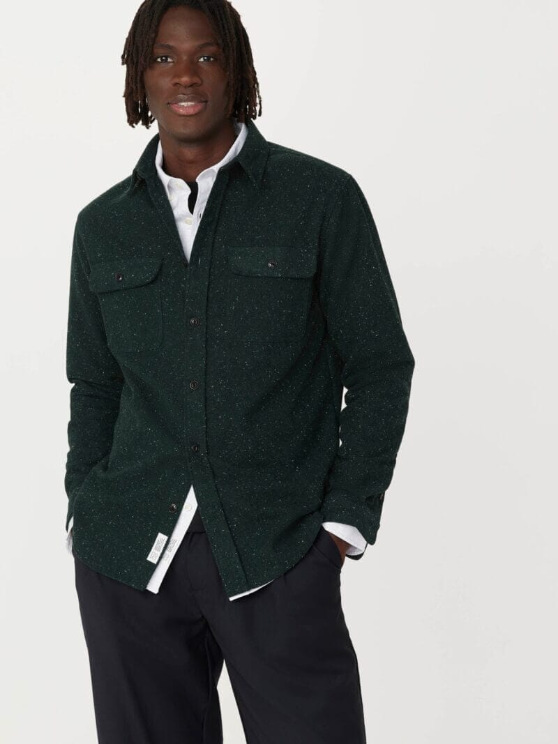 Frank And Oak The Neppy Flannel Shirt in Forest Green