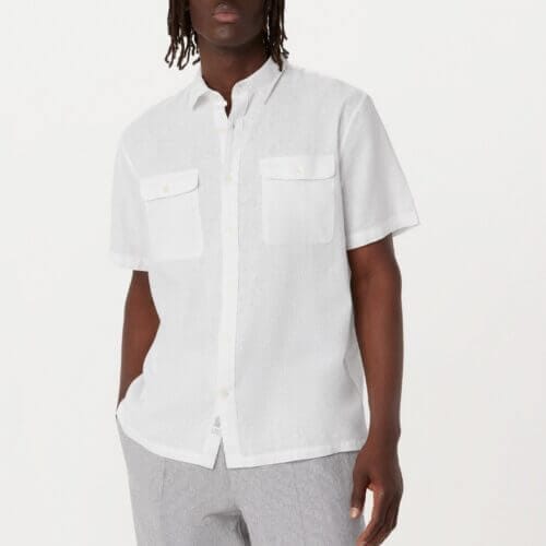 Frank And Oak The Short Sleeve Hemp Shirt in Bright White