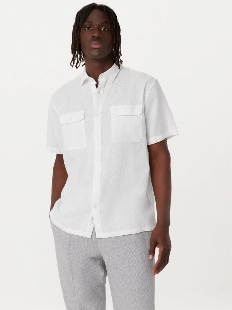 Frank And Oak The Short Sleeve Hemp Shirt in Bright White