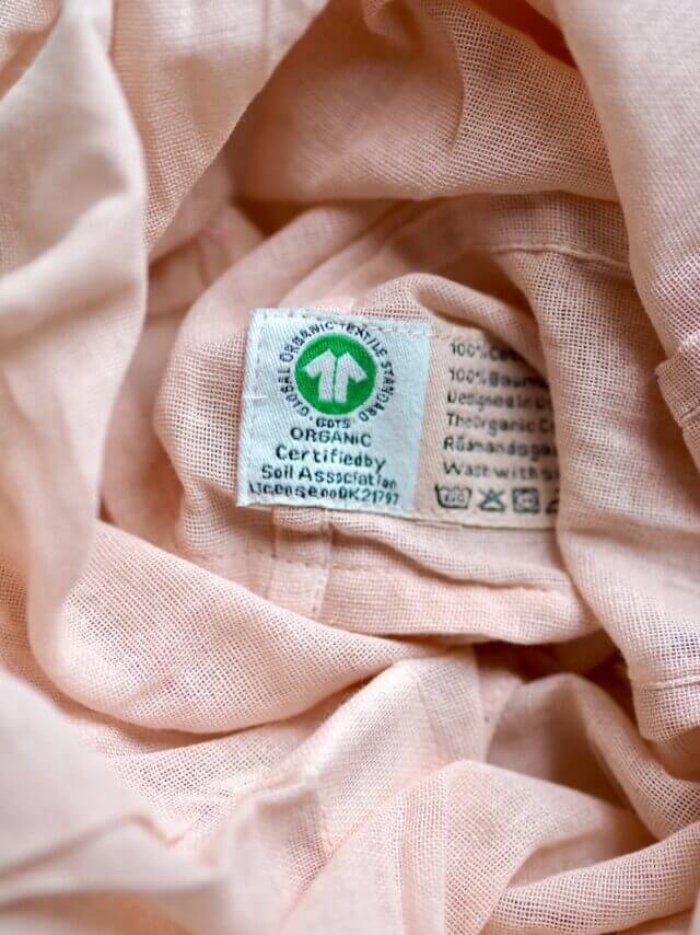 Example of the Global Organic Textile Standard label in clothing