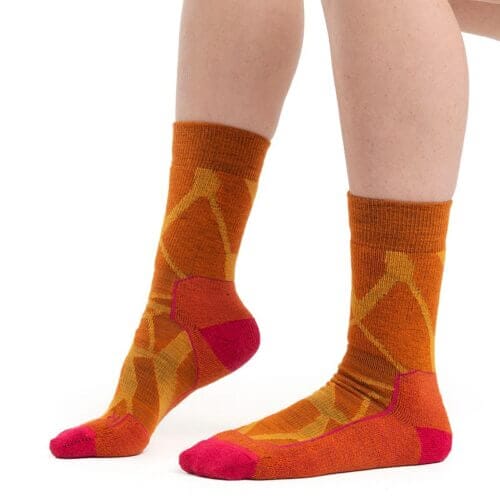 Icebreaker Merino Hike+ Medium Crew Socks Fractured Landscapes - Woman - Solar/earth - Size L