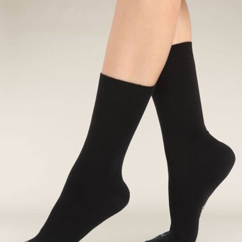 Icebreaker Merino Lifestyle Fine Gauge Crew Socks - Woman - Black - Size LXL