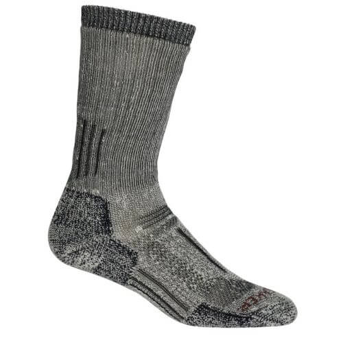 Icebreaker Merino Mountaineer Mid Calf Socks - Woman - Jet Heather/espresso - Size L