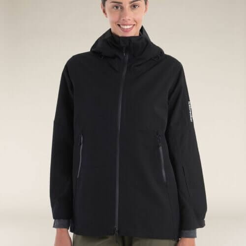 Icebreaker Merino Shell+™ Peak Hooded Jacket - Woman - Black - Size XS