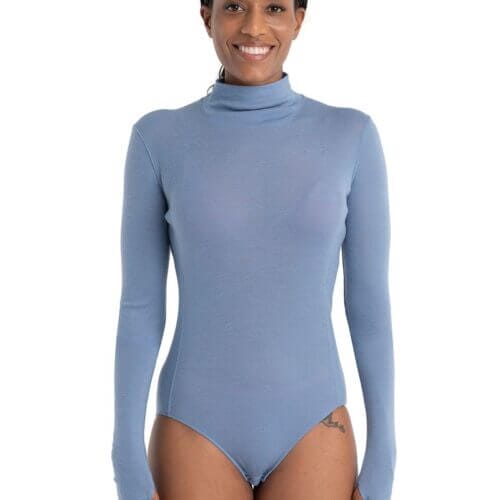 Icebreaker Queens Long Sleeve High Neck Bodysuit - Woman - Kyanite - Size XS