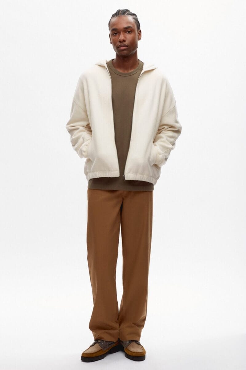 Kotn Men's Cozy Zip Hoodie in Natural White, Size 2XS