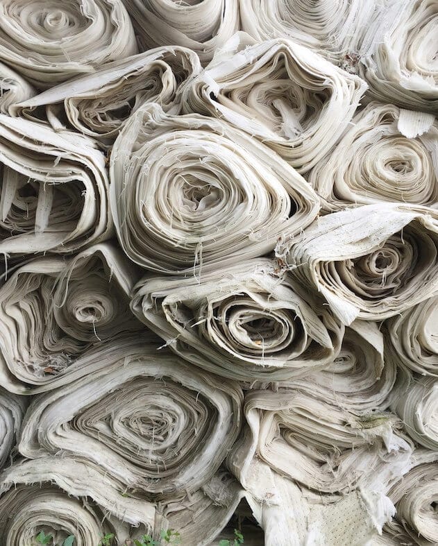 Rolls of fabrics to be used in clothing manufacturing 