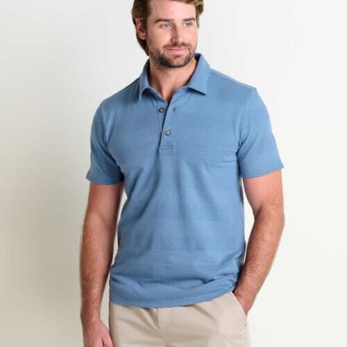 Tempo Dobby Polo Pacific Blue