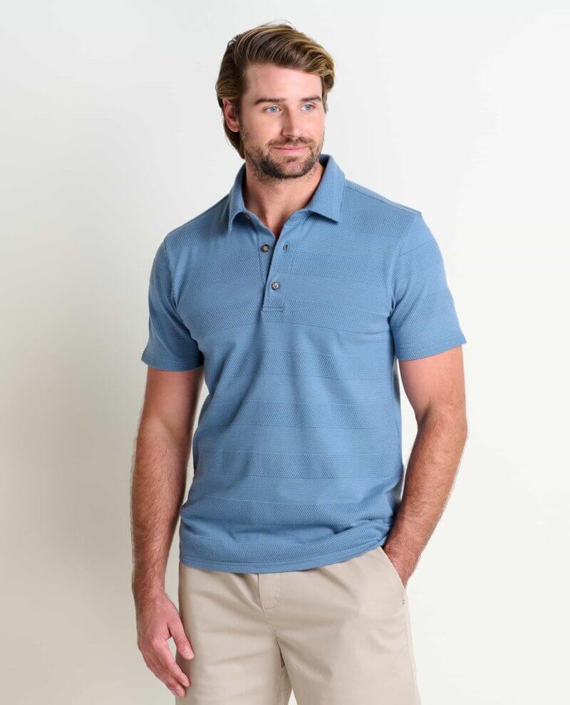 Tempo Dobby Polo Pacific Blue