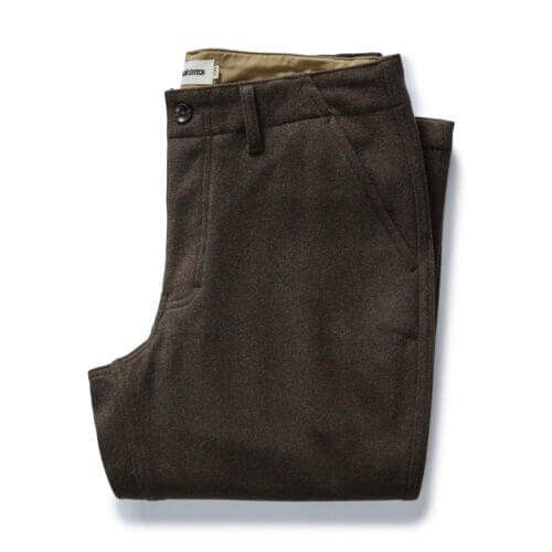 The Carnegie Pant in Army Herringbone Wool