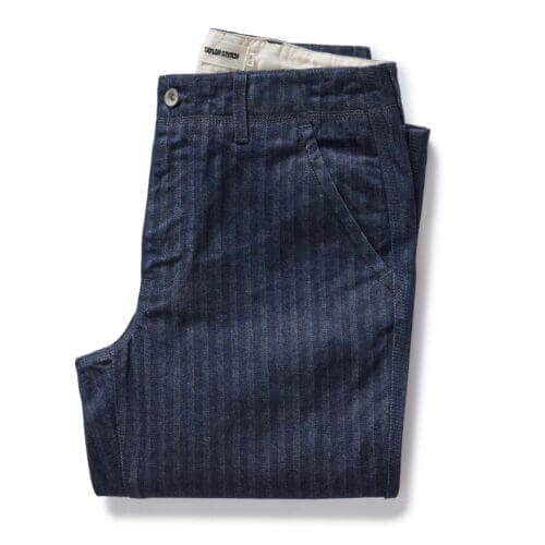 The Morse Pant in Rinsed Indigo Herringbone