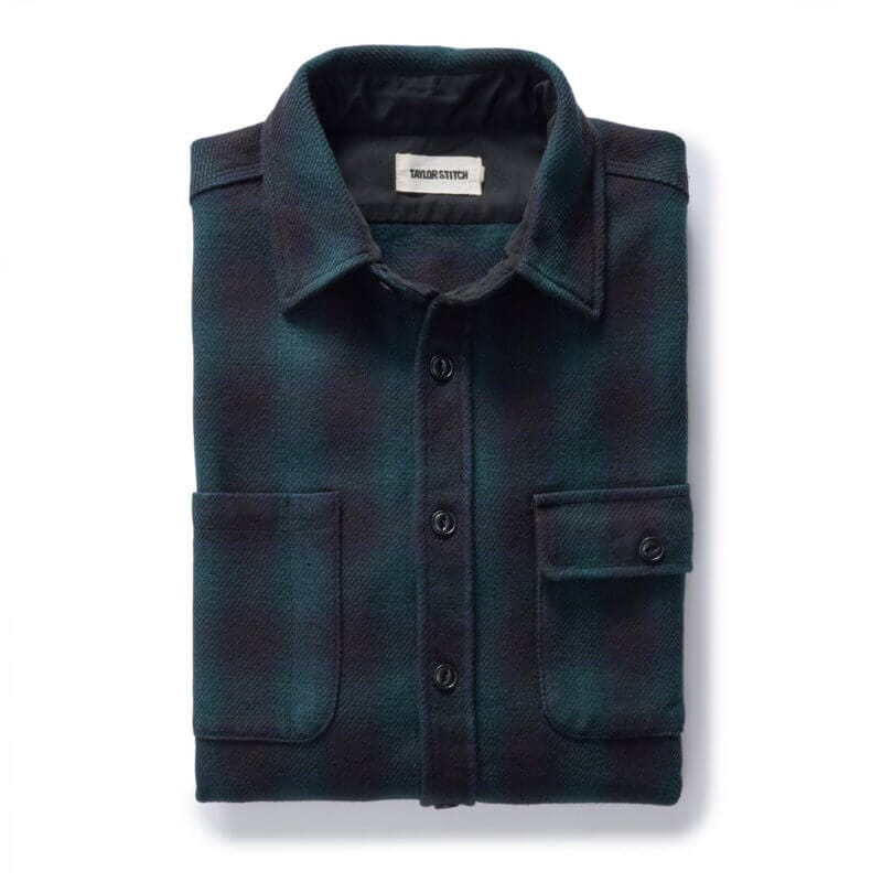 The Moto Utility Shirt in Black Pine Plaid