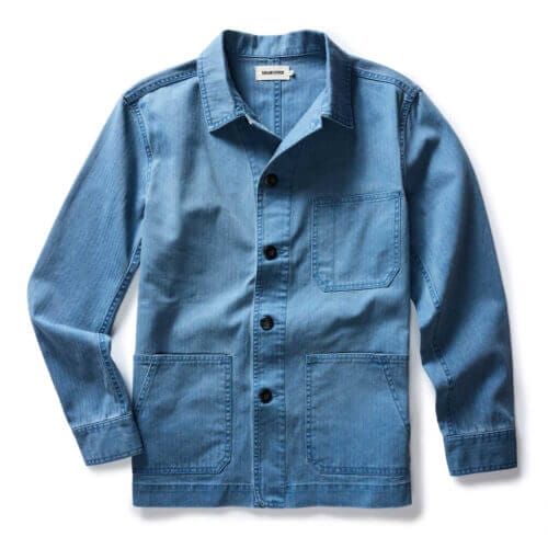 The Ojai Jacket in French Blue Herringbone