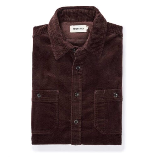 The Utility Shirt in Burgundy Corduroy