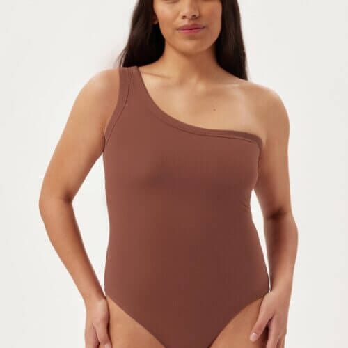 Walnut Tate One Shoulder Bodysuit