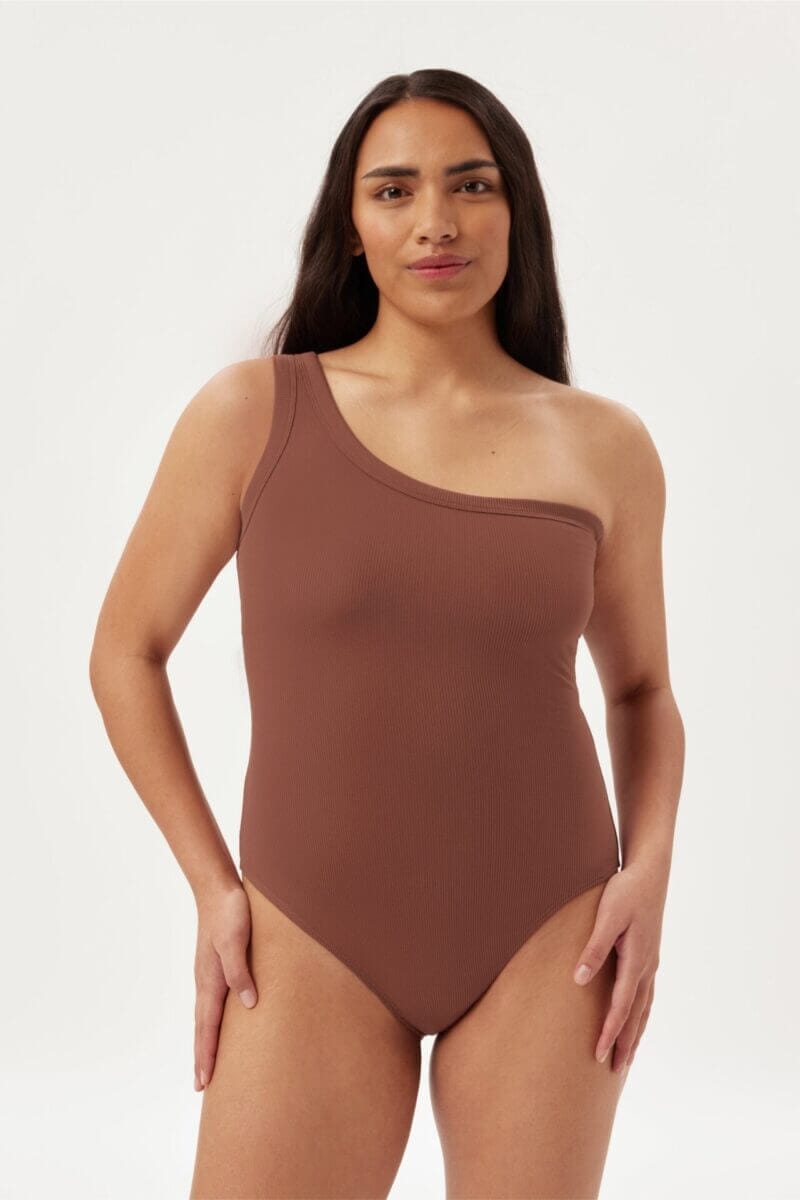 Walnut Tate One Shoulder Bodysuit