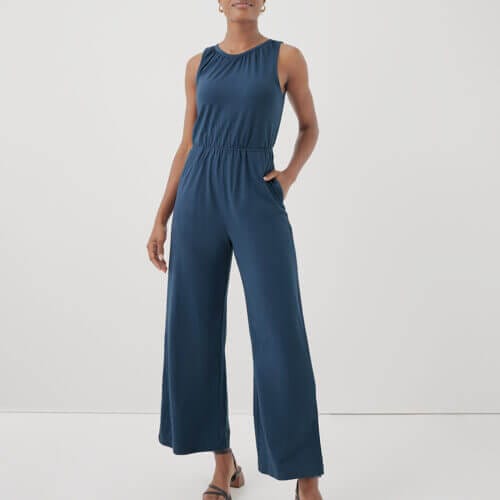 Women’s French Navy Luxe Jersey Cut-Out Jumpsuit