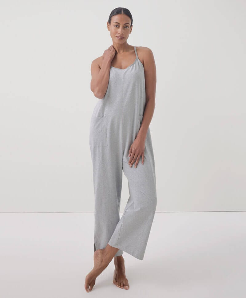 Women's Heather Grey Cool Stretch Lounge Jumpsuit XS