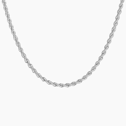 14K White Gold Bailey 24 in. Rope Chain Necklace