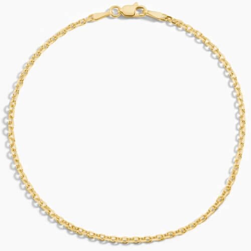 14K Yellow Gold Kai Diamond Cut Cable Chain Bracelet