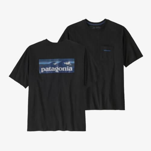 Patagonia Men’s Boardshort Logo Pocket Responsibili-Tee® in Ink Black