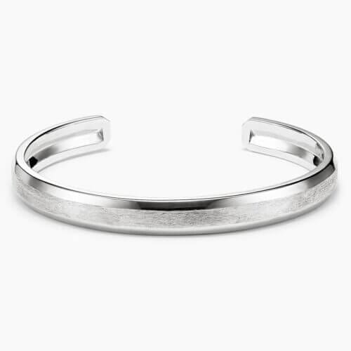 Silver Homme Engravable Cuff Bracelet